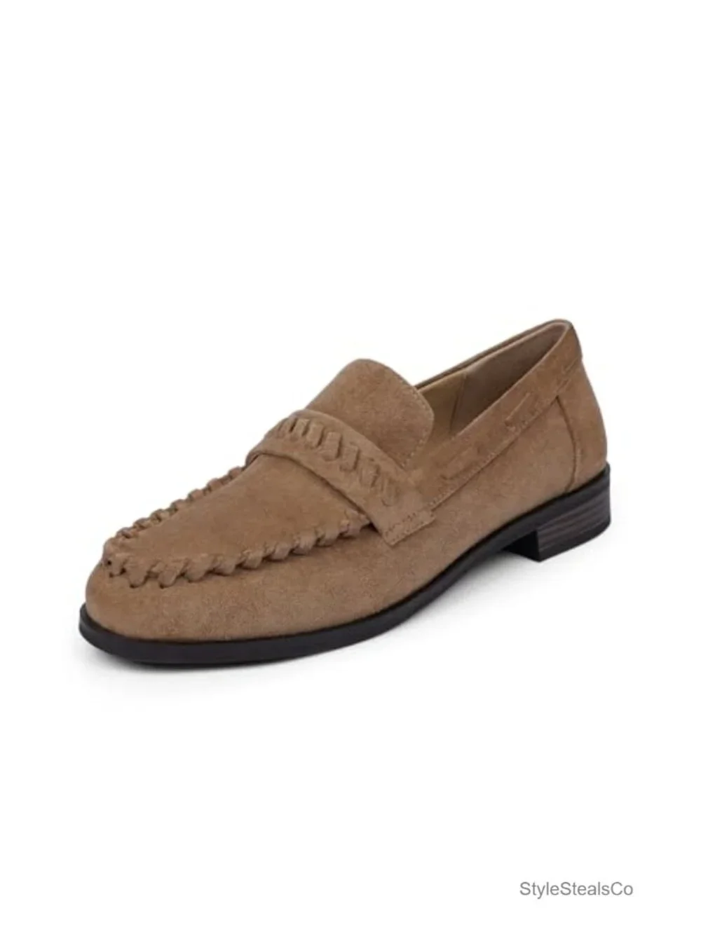 Women's Low Heel Loafers 1 Inch Stacked Heel Slip On Dressy Shoes